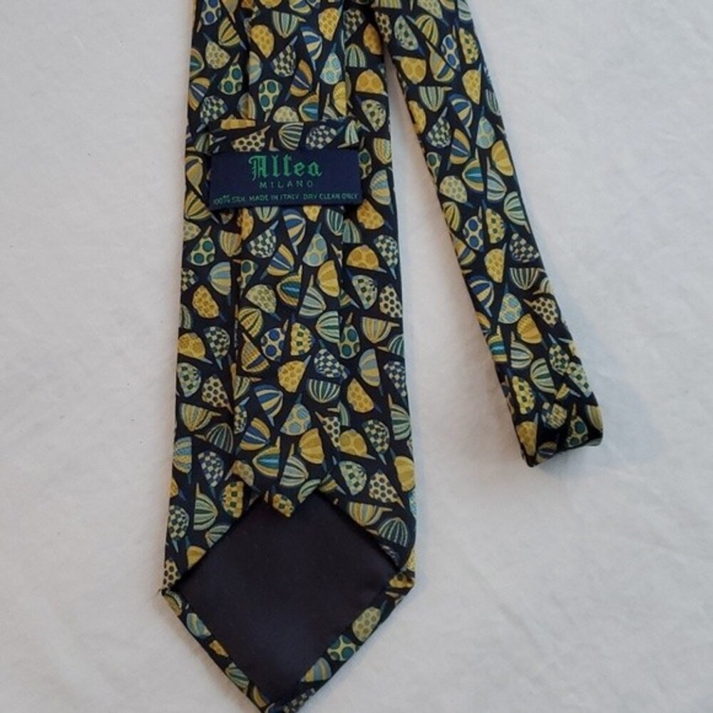 ALTEA MILANO NAVY BLUE SILK TIE WITH JOCKEY HATS - Picture 5 of 5
